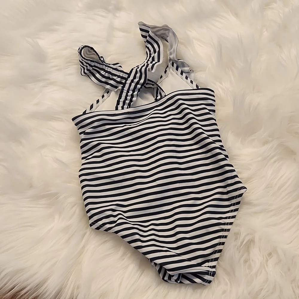 Baby Gap Navy & White Ruffle Front Swimsuit Size 18-24M